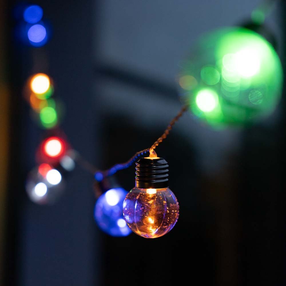 Große Lichterkette mit 50 Glühbirnen und Farbwechsel
