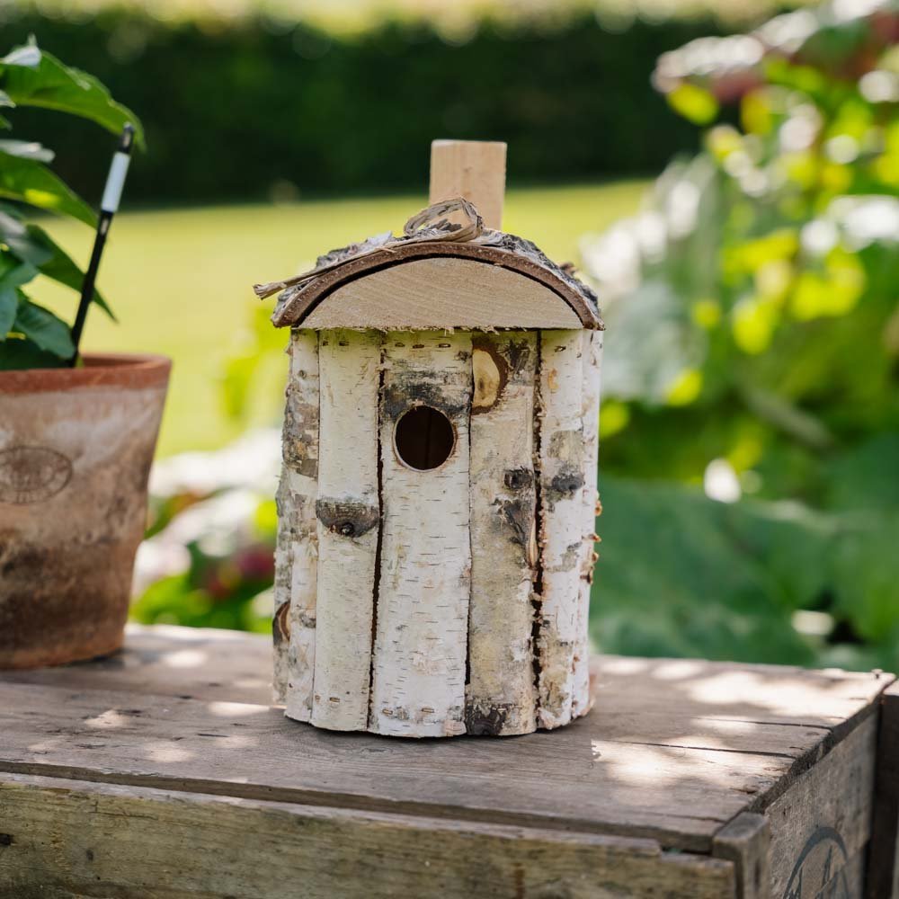 Nistkasten, Birkenholz, Ø: 17 cm H: 30 cm