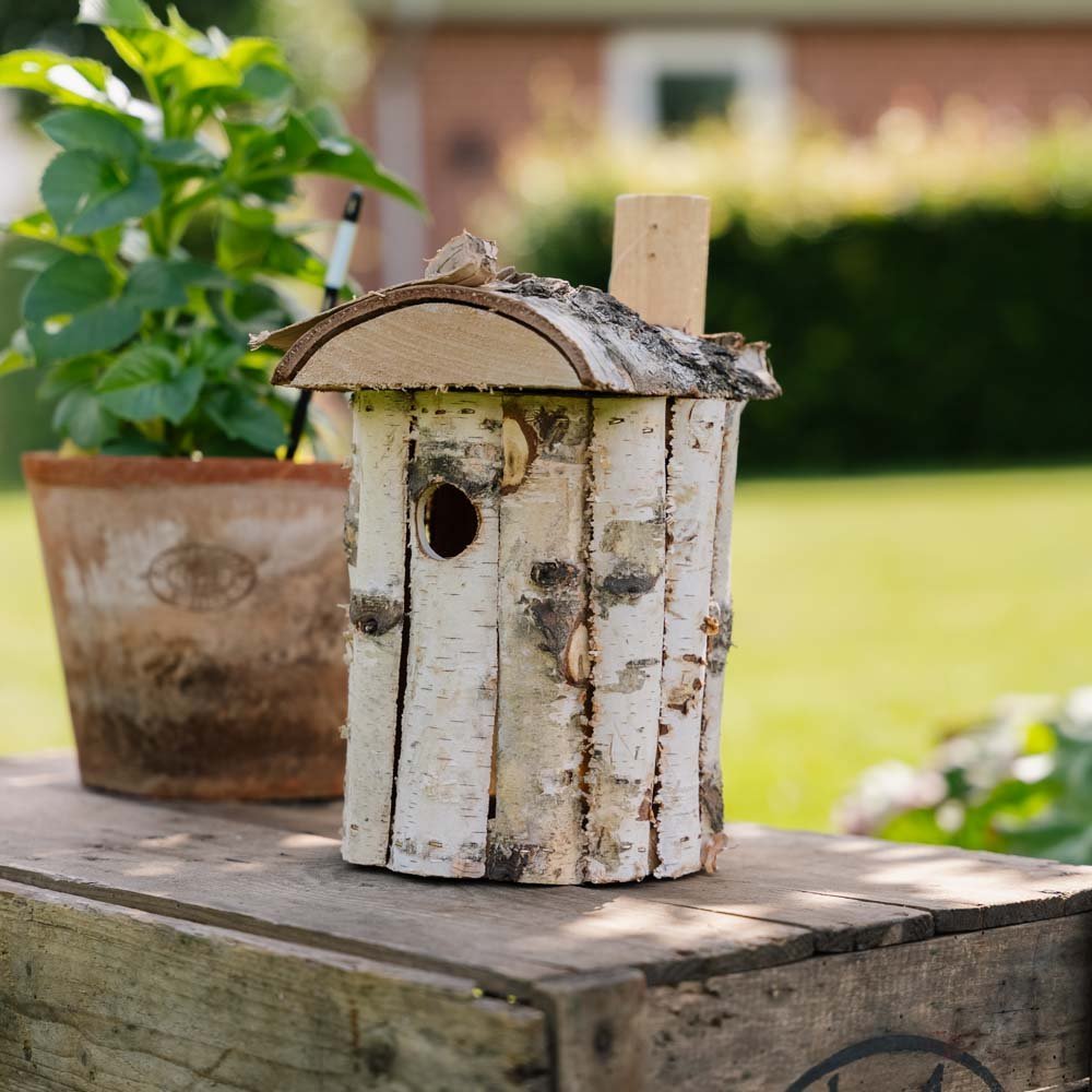 Nistkasten, Birkenholz, Ø: 17 cm H: 30 cm