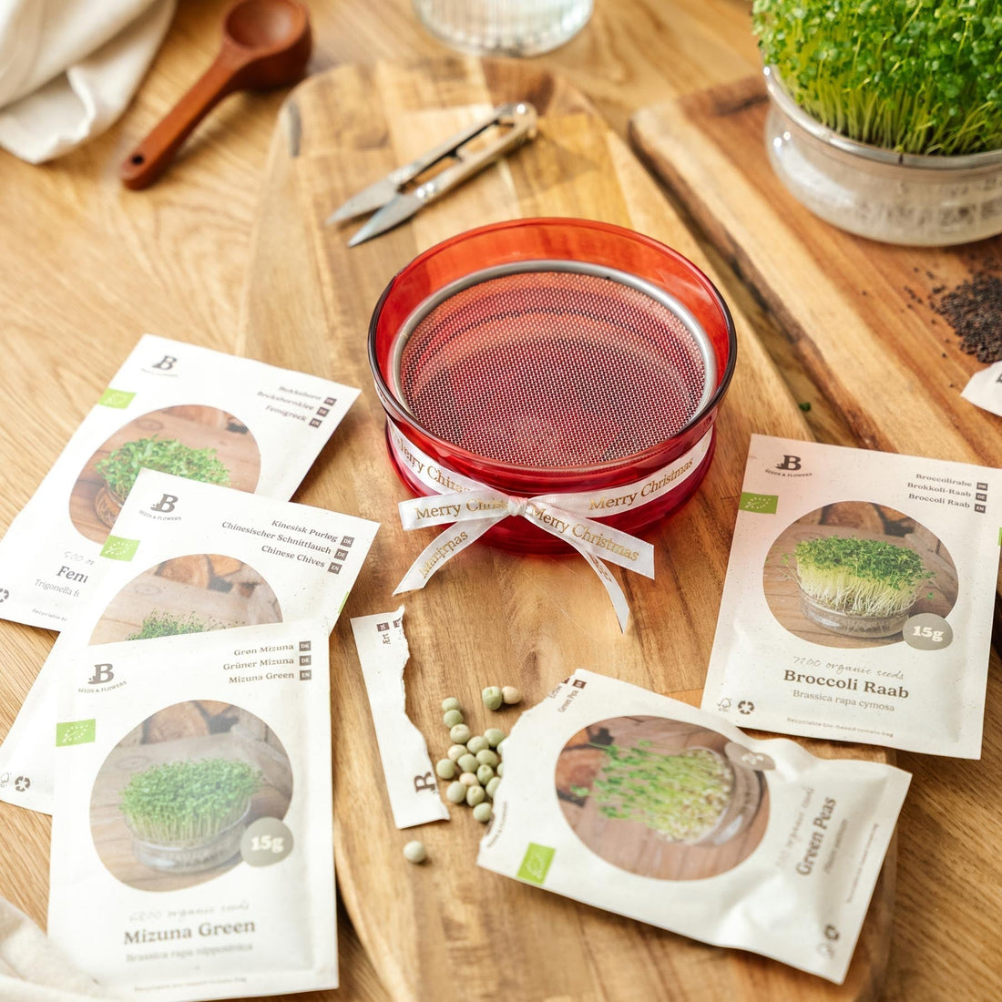 Weihnachtspaket für Microgreens - 5 Beutel Bio-Samen