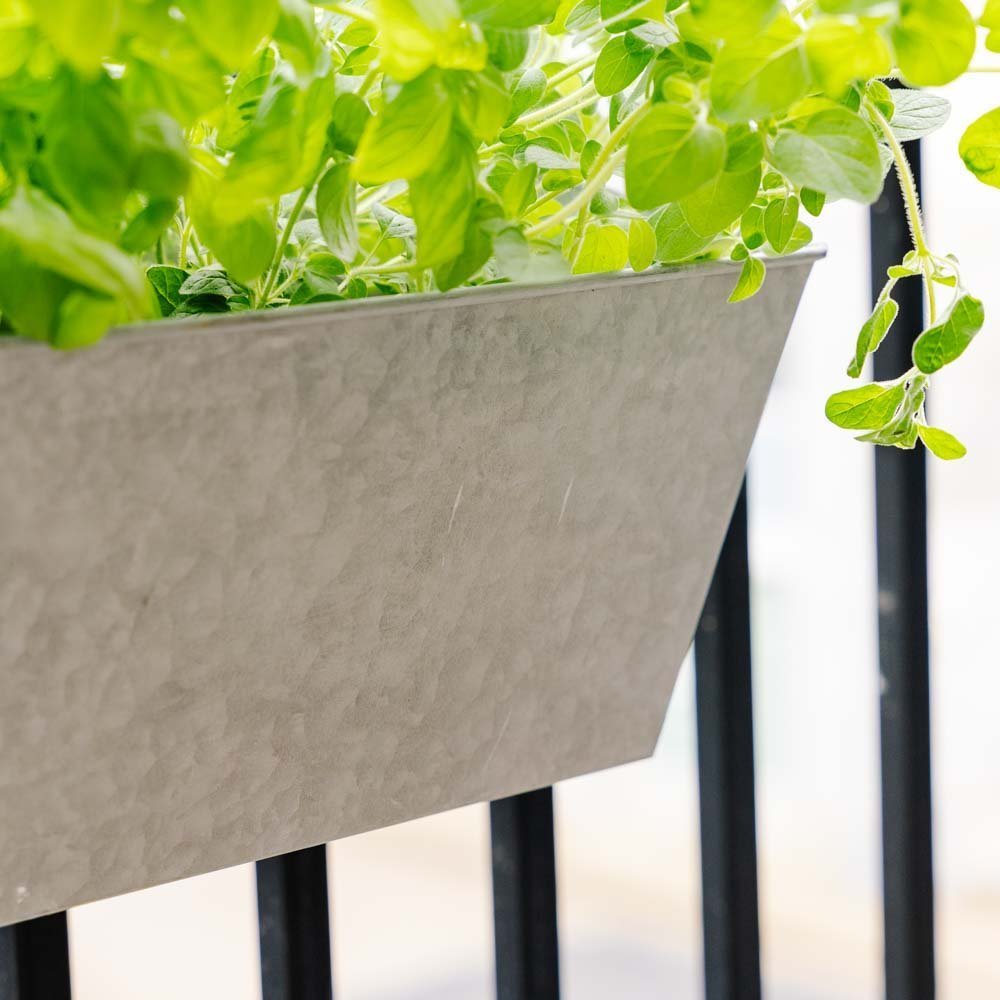 Zink Balkonblumenkasten, L: 40 cm B: 16 cm H: 16 cm