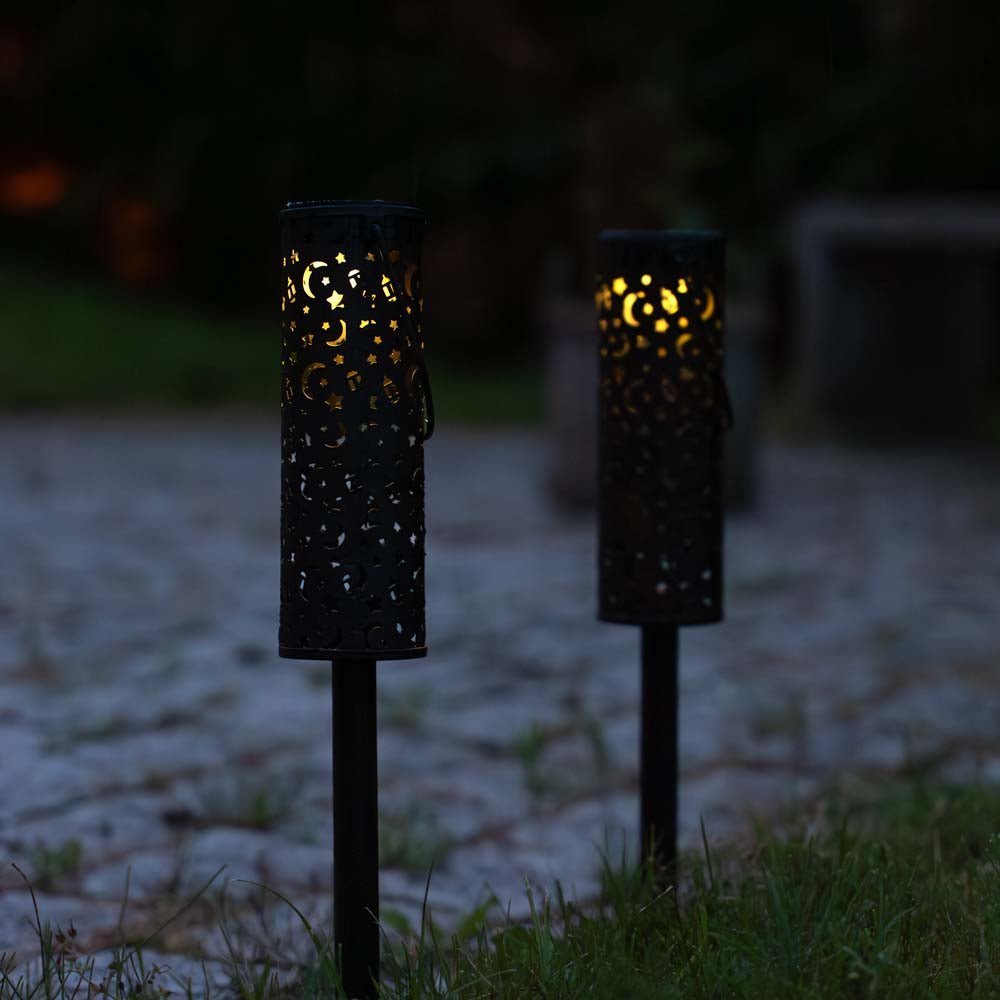 Zira Solar Laterne m. Muster, 2er Pack