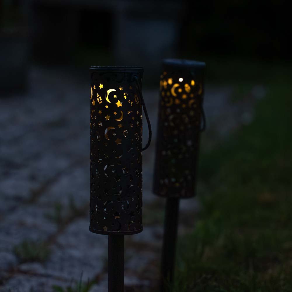 Zira Solar Laterne m. Muster, 2er Pack