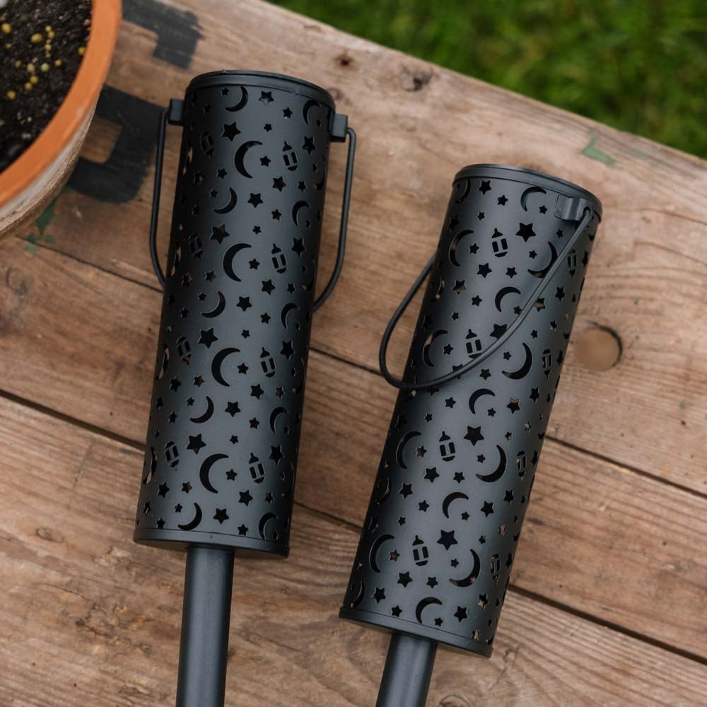 Zira Solar Laterne m. Muster, 2er Pack